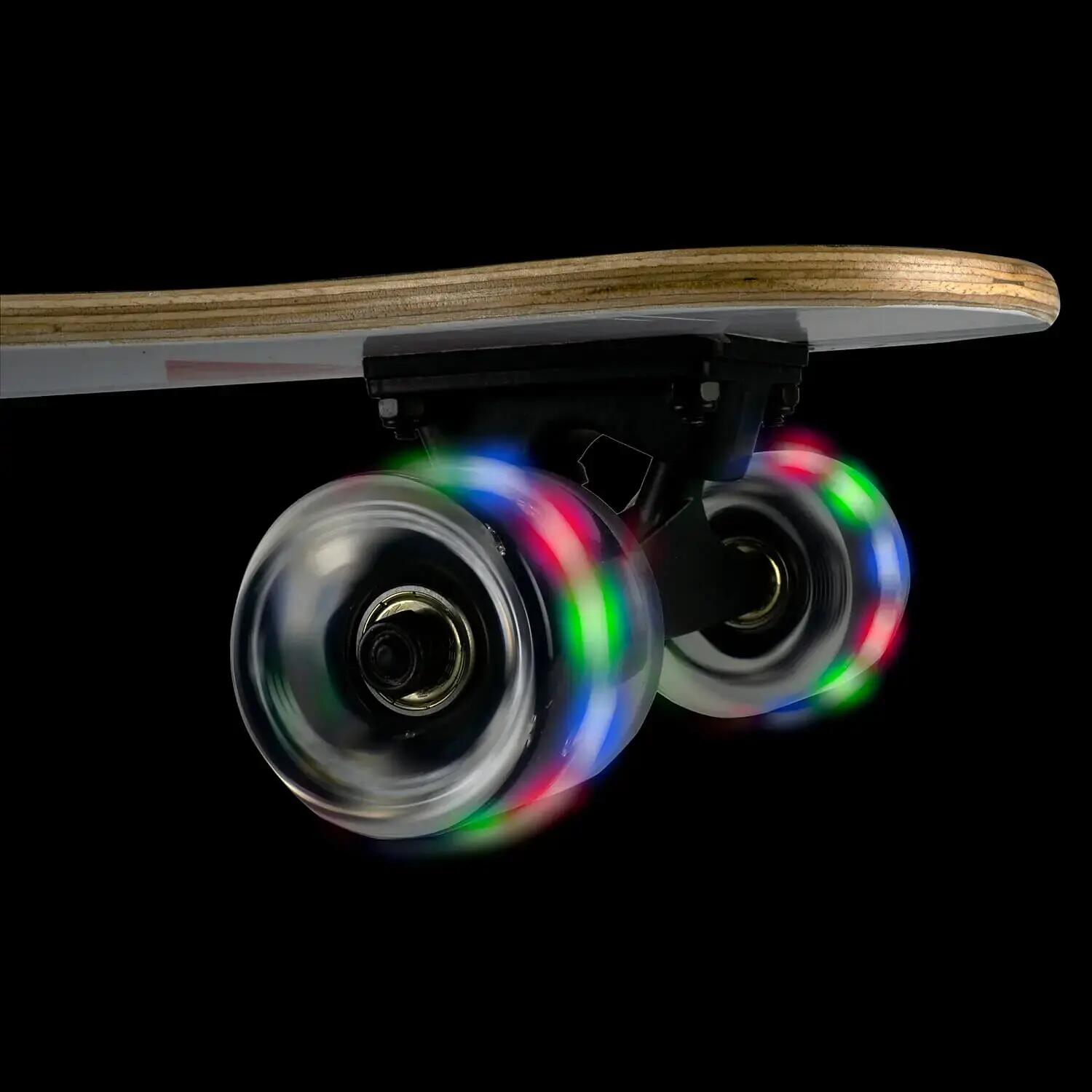Longboard Half Face, roti luminoase, ABEC-7, PU, Aluminiu, 100 kg, 80 x 20 cm 5/5
