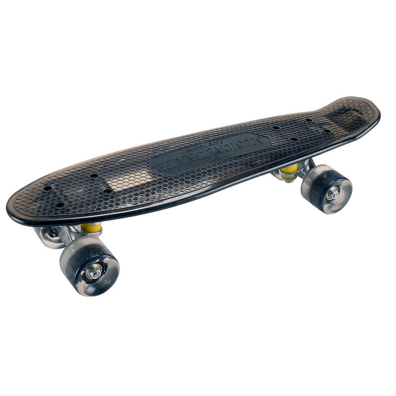 Skateboard 22" cu bluetooth si roti luminoase, ABEC-7, negru