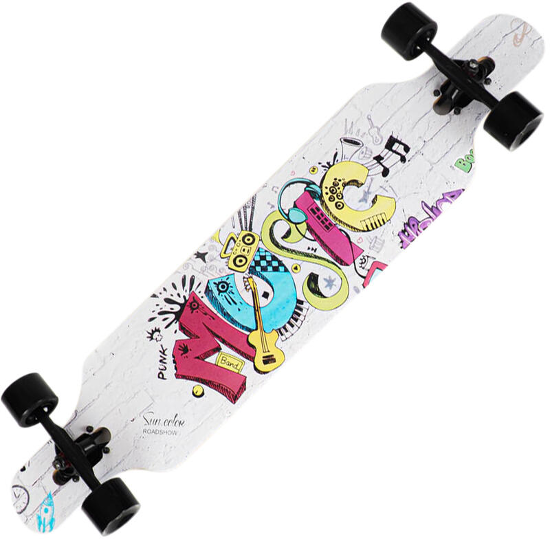 Longboard Music ABEC-7, PU, alumínium, 100kg, 105.5 x 22 cm