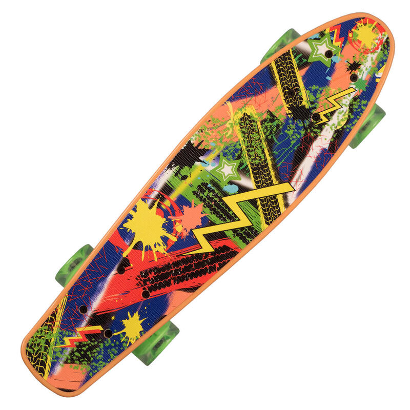 Penny Board cu roti luminoase, 56 cm, PU, Aluminium, 90 KG Splash