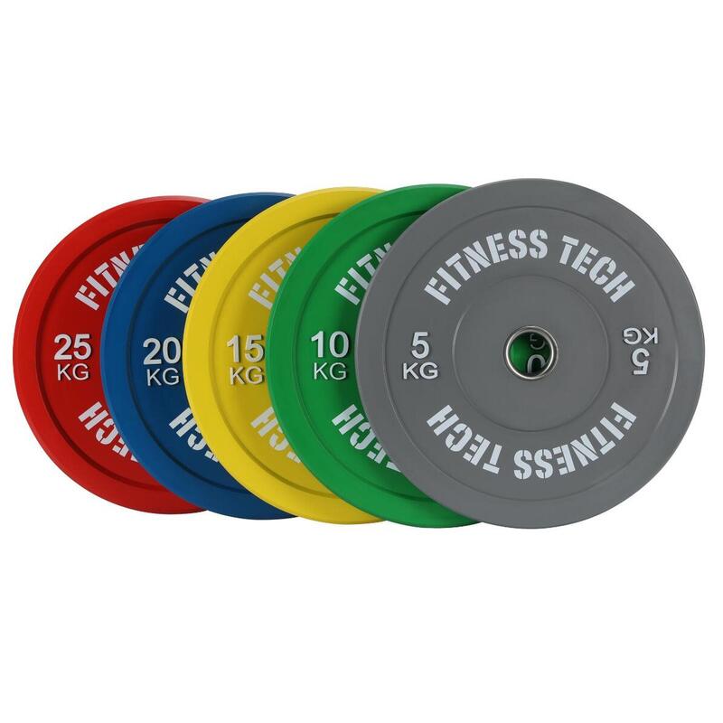 Set de 150kg Discos Bumper Plate Colores Alta Resistencia