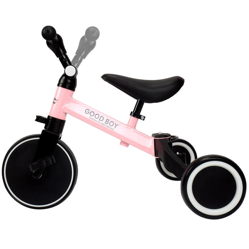 Tricicleta transformabila in bicicleta fara pedale Coral, roz