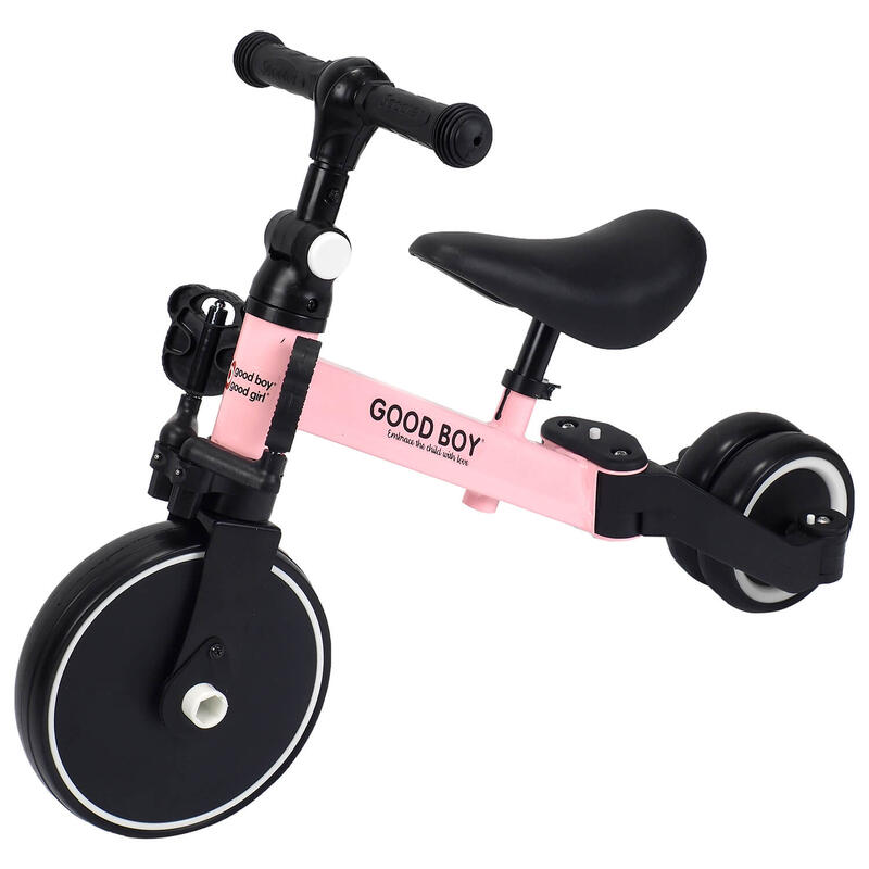 Tricicleta transformabila in bicicleta fara pedale Coral, roz