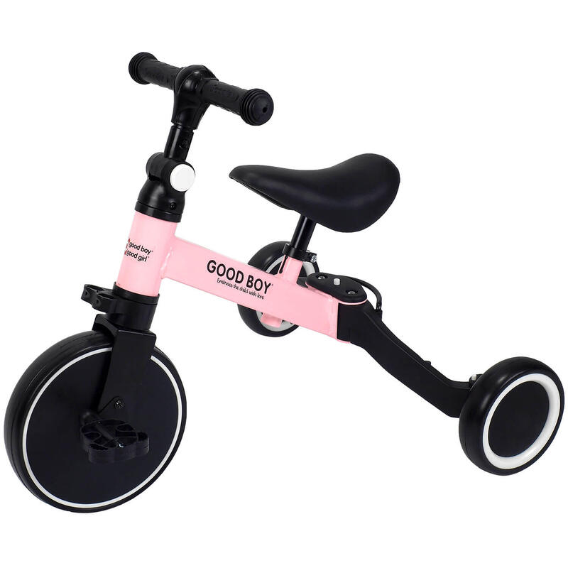Tricicleta transformabila in bicicleta fara pedale Coral, roz
