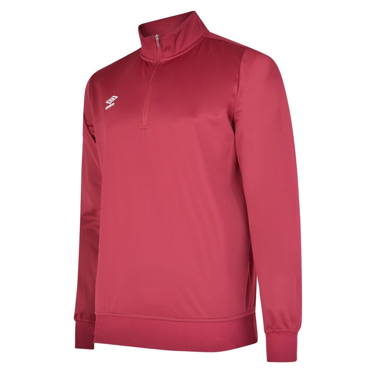 UMBRO Mens Club Essential Half Zip Sweatshirt (New Claret)