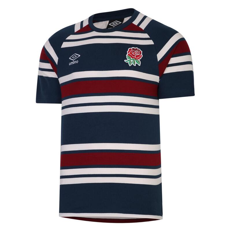 England Rugby Tshirt CLASSIC Homme (Gris foncé / Blanc / Rose foncé)