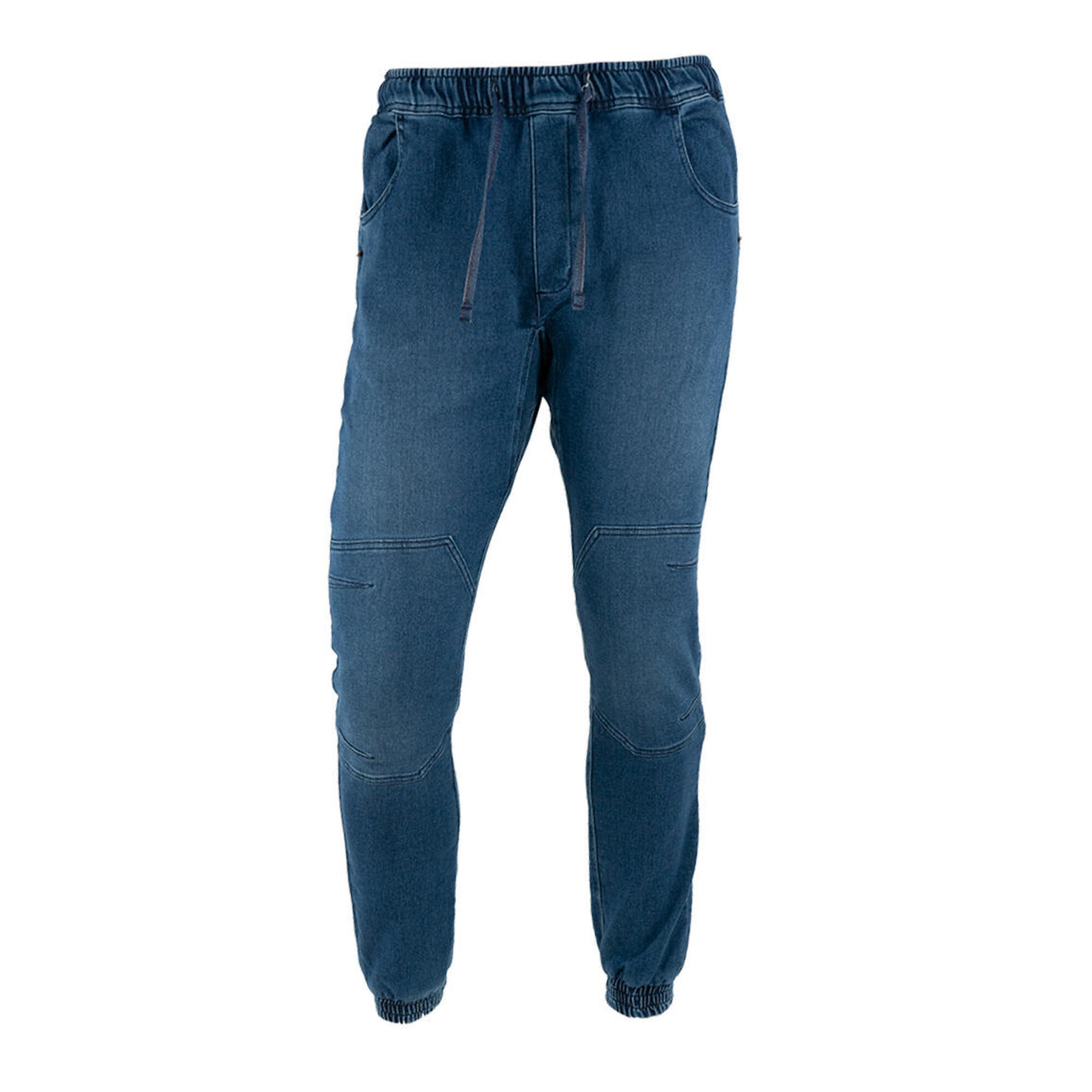 Pantalon Escalada para Hombre Jeanstrack Montan Jeans Bleach Azul