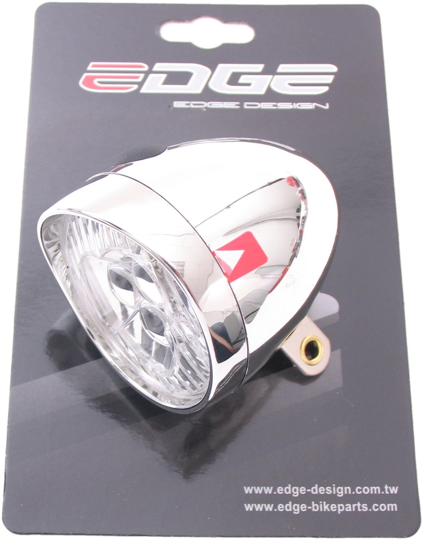 Faro bici retro Edge 3 LED con batterie, cromo. 2/3