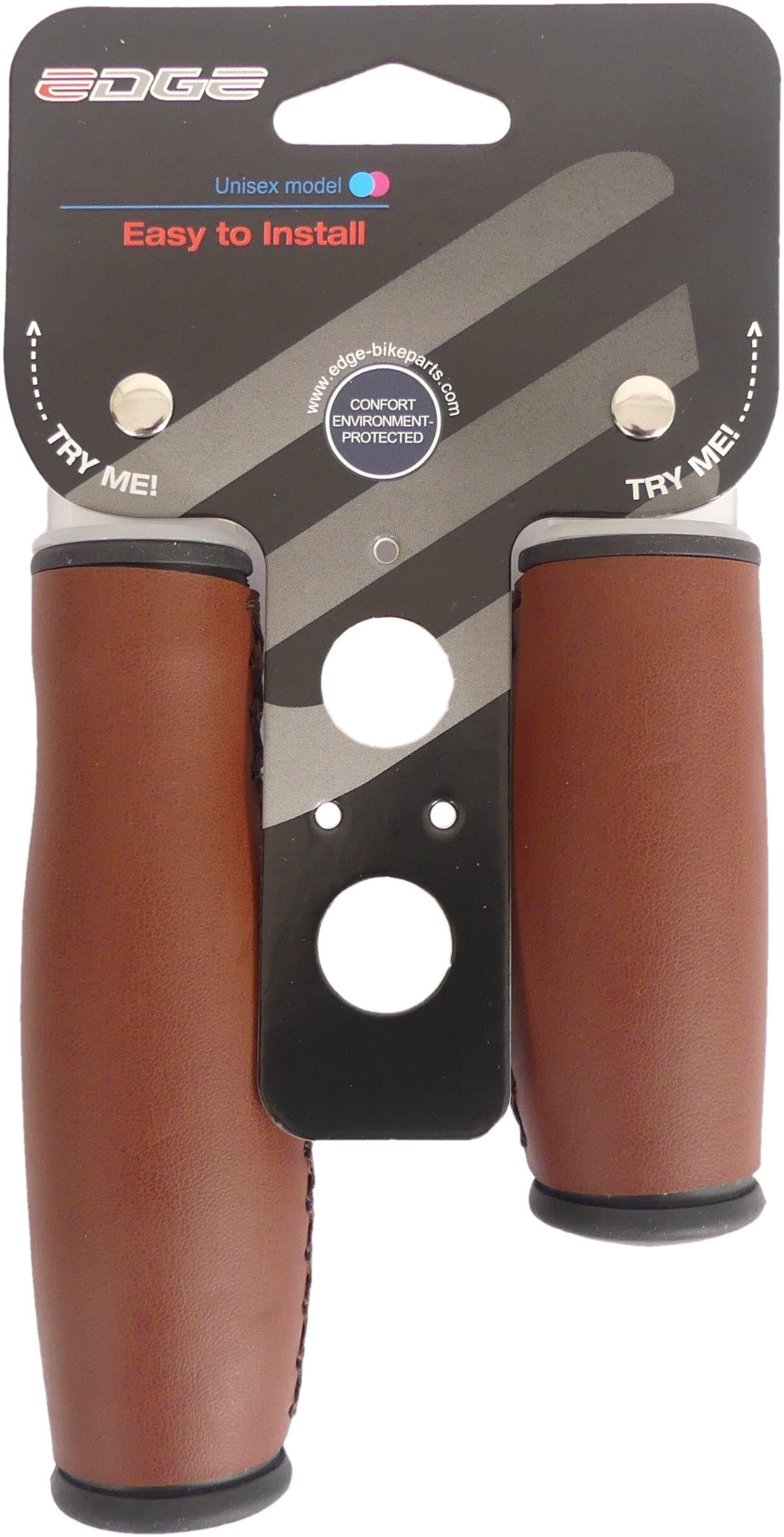 The Edge City Gatchles - Art Leather Bicycle Poignées 135 92 mm brun foncé 2/4