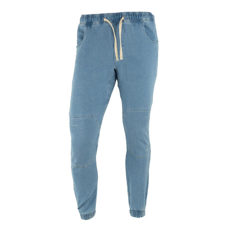 Pantalón Escalada para Hombre Jeanstrack Montan Jeans Bleach Azul