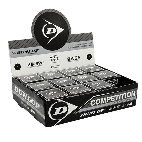 Conjunto de 12 bolas de squash de competição Dunlop