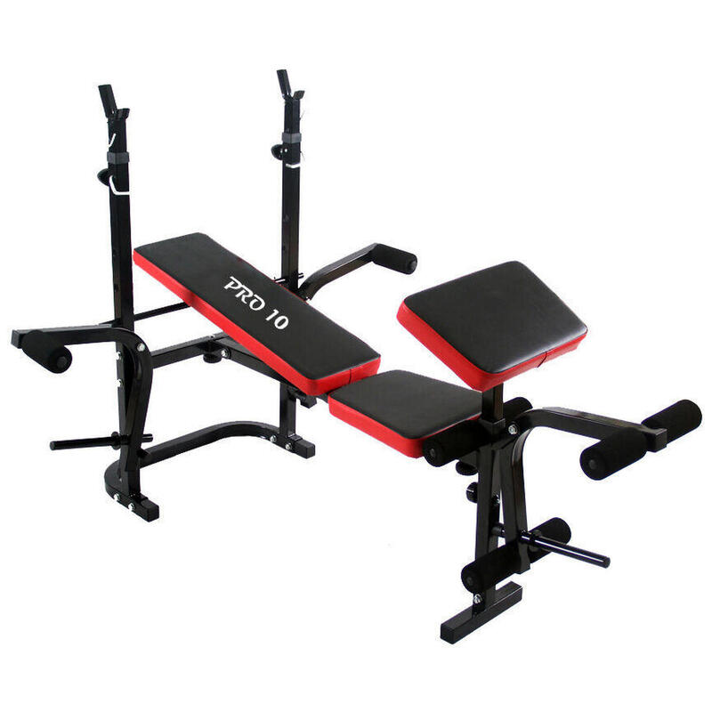 Banco de musculación con Rack para pesas Multifuncional y Plegable