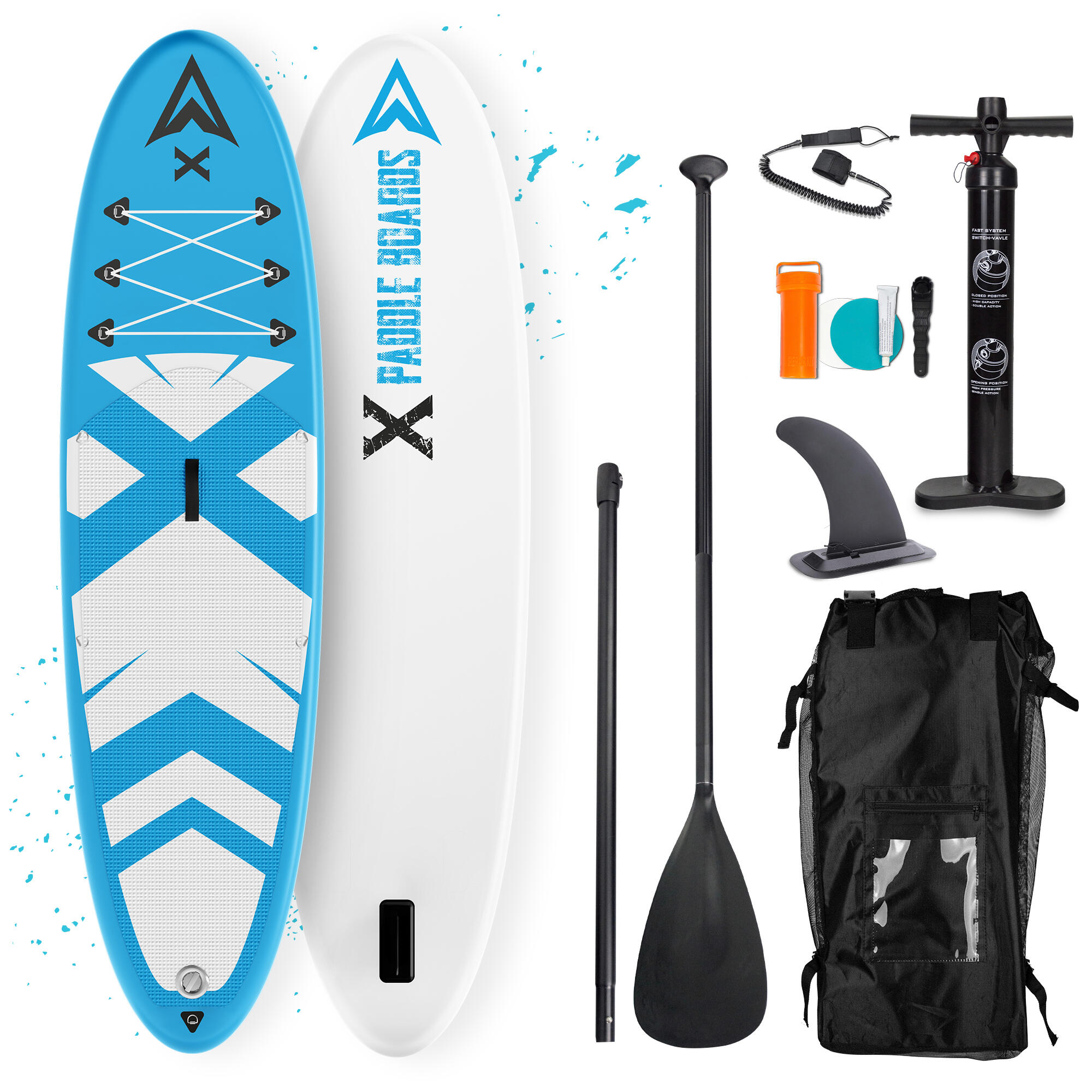 X PADDLE BOARDS Opblaasbare Paddleboard Full Pack 335 x 84 x 15 cm converteerbare kajak