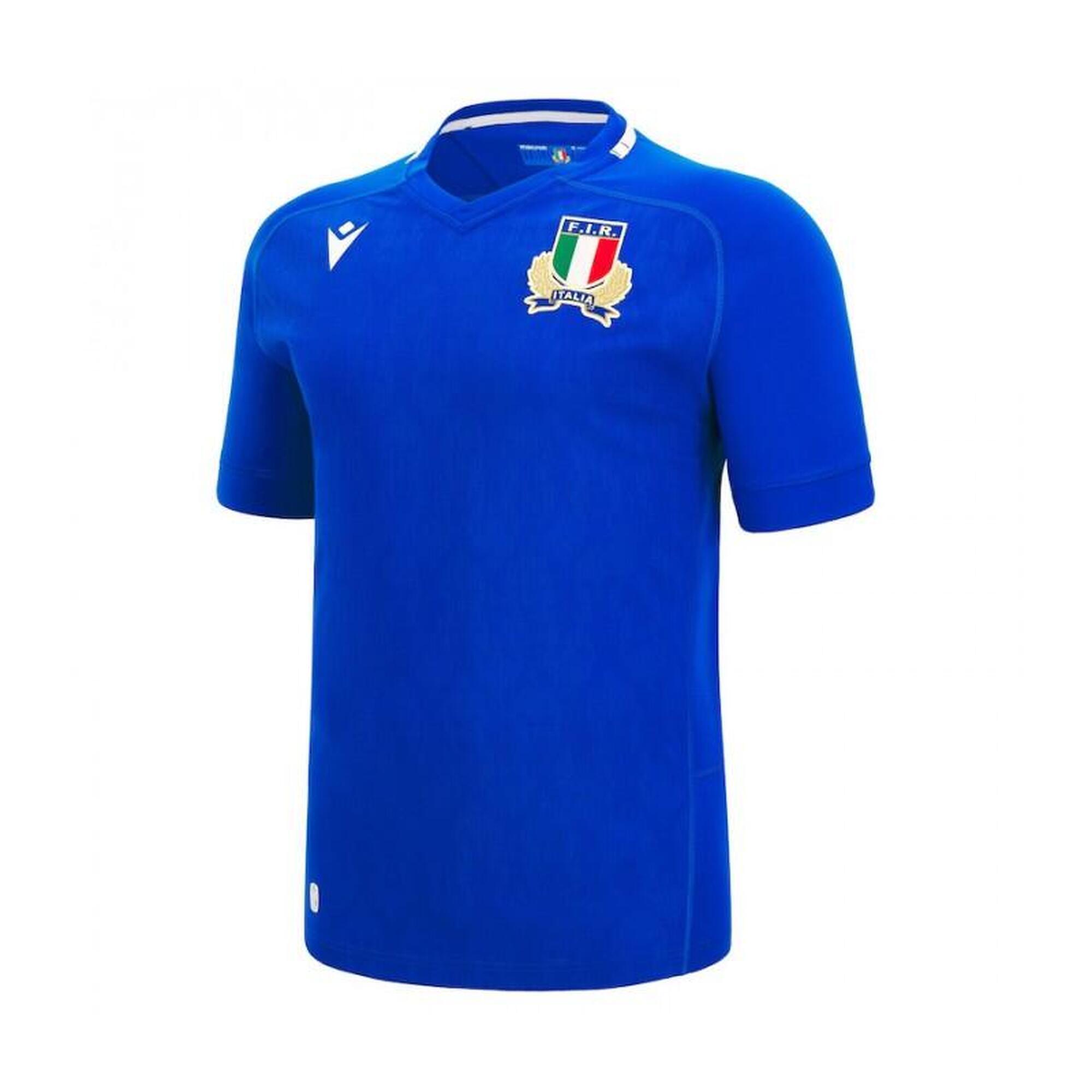 Macron Italy Mens Home Rugby Shirt 58550628 Blue 1/5