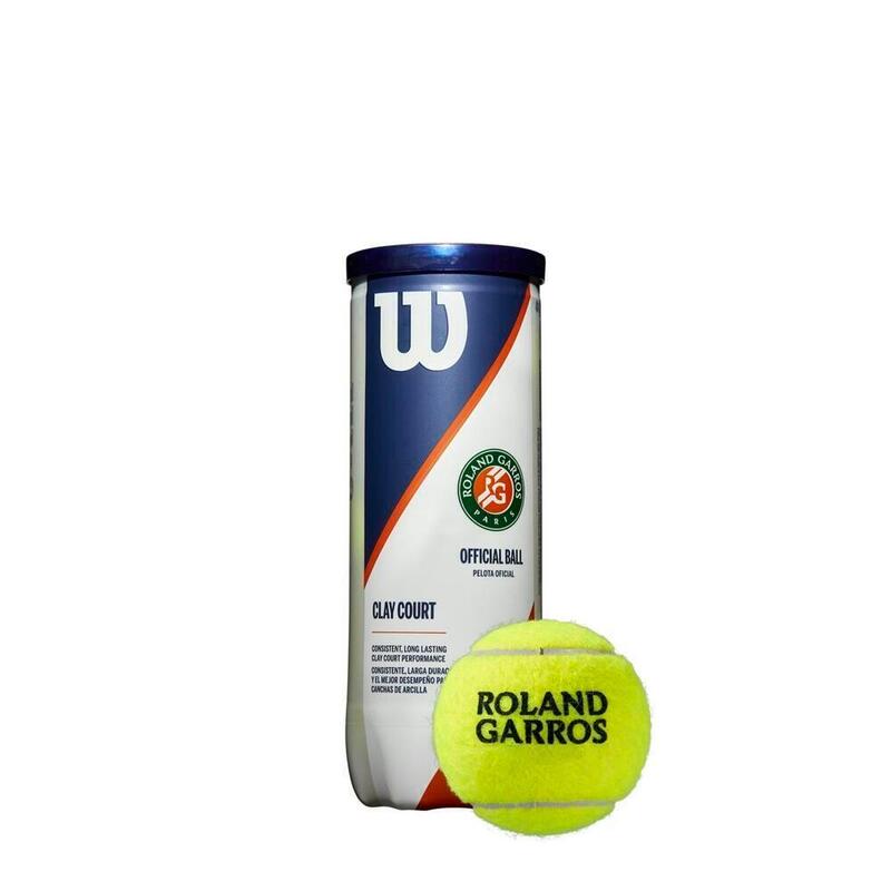 Tubo de 3 pelotas de tenis Roland Garros tierra batida Wilson