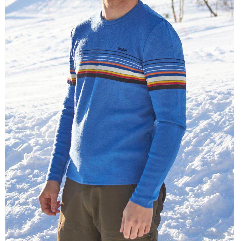 Pull col rond en laine Retro-Hang Loose Bleu - Bleu 2/4