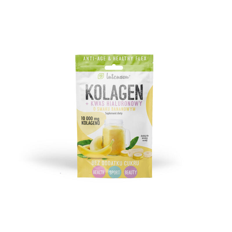 Kolagen + kwas hialuronowy +wit C - w proszku do picia INTENSON banan 11,1g