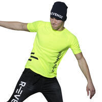 T-shirt manches courtes homme Fitness Running Cardio jaune