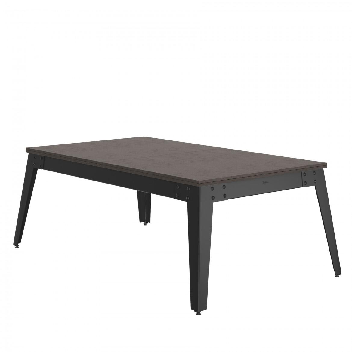 BILLARD STEEL ANTHRACITE - PIEDS GRIS - DRAP GREY AVEC PLATEAUX TABLE 2/3