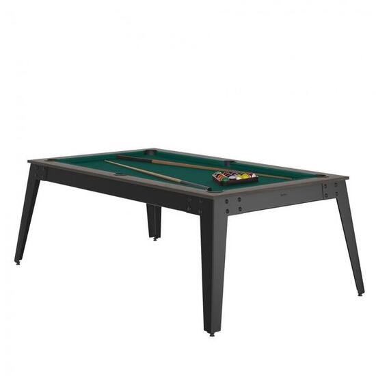 BILLARD STEEL ANTHRACITE - PIEDS GRIS - DRAP VERT