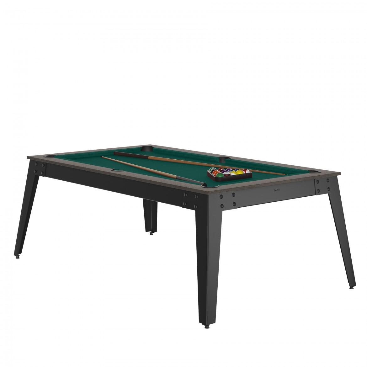 Rene Pierre - Billard Steel Anthracite - Pieds Gris - Drap Vert - Billard - Gris|rouge - Taille Unique - Decathlon