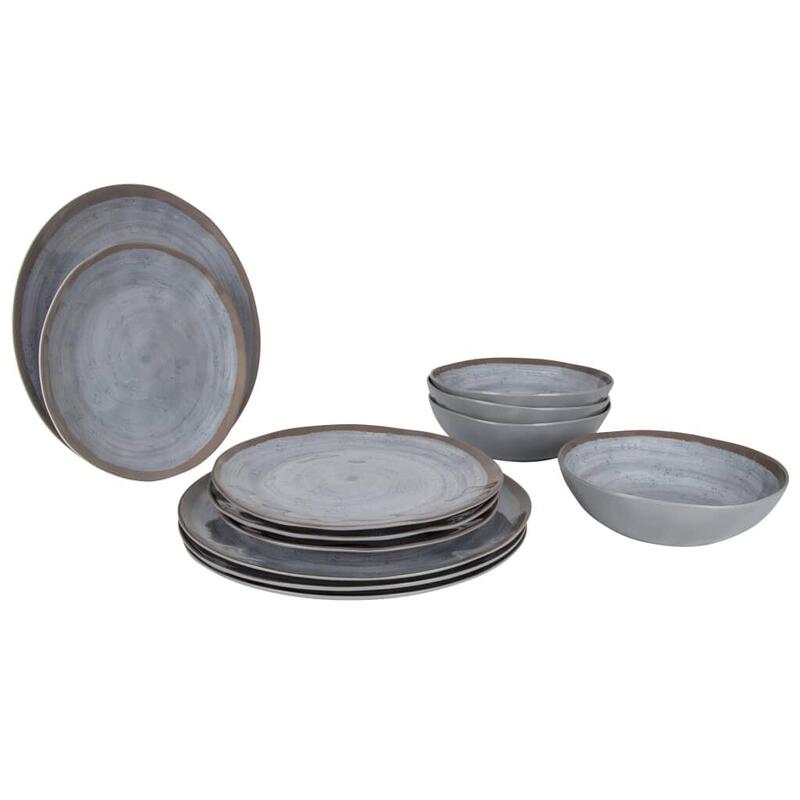 Set de vaisselle en mélamine 12 pièces Camping Voyage Pique-nique Assiettes