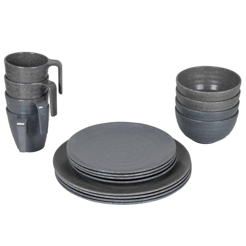 Set de vaisselle en mélamine 16 pièces Camping Voyage Pique-nique Assiettes