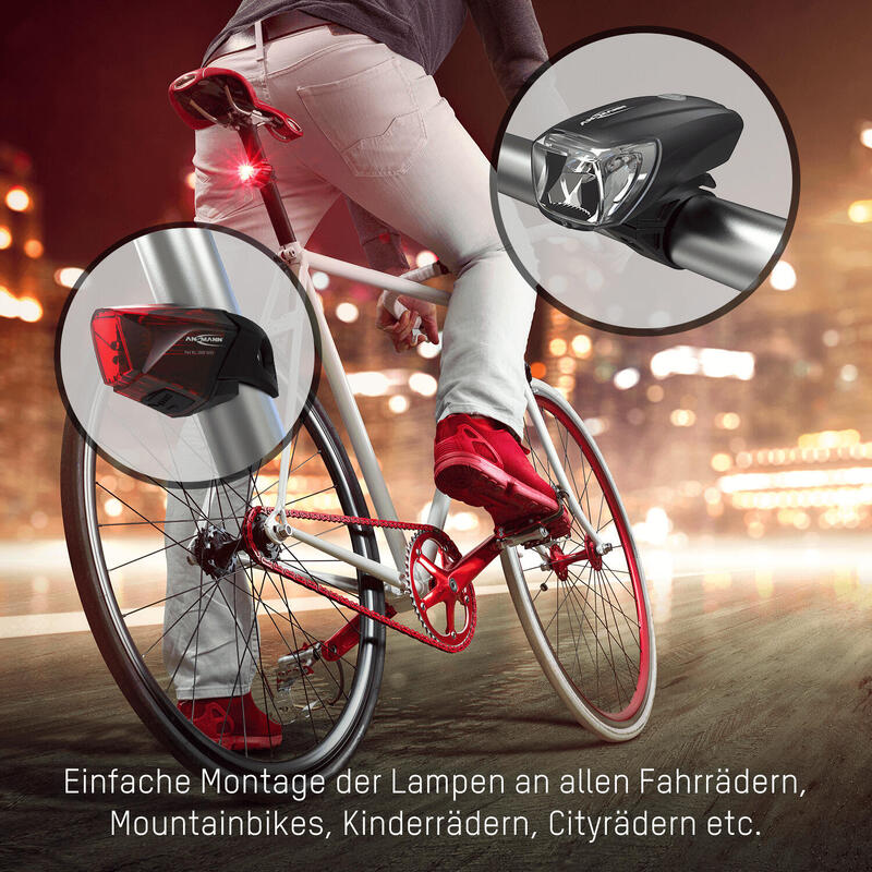 ANSMANN Fahrrad-Rücklicht StVZO zugelassen mit zuverlässiger CREE LED