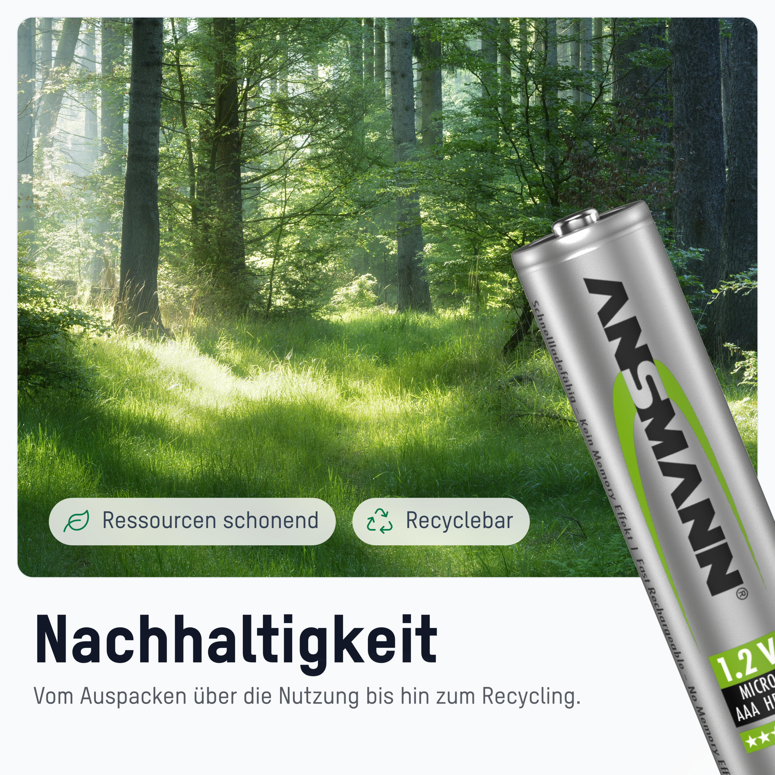 ANSMANN Akku AAA Micro 550mAh 1,2V NiMH, 8 Stück - wiederaufladbar mit maxE 5/7