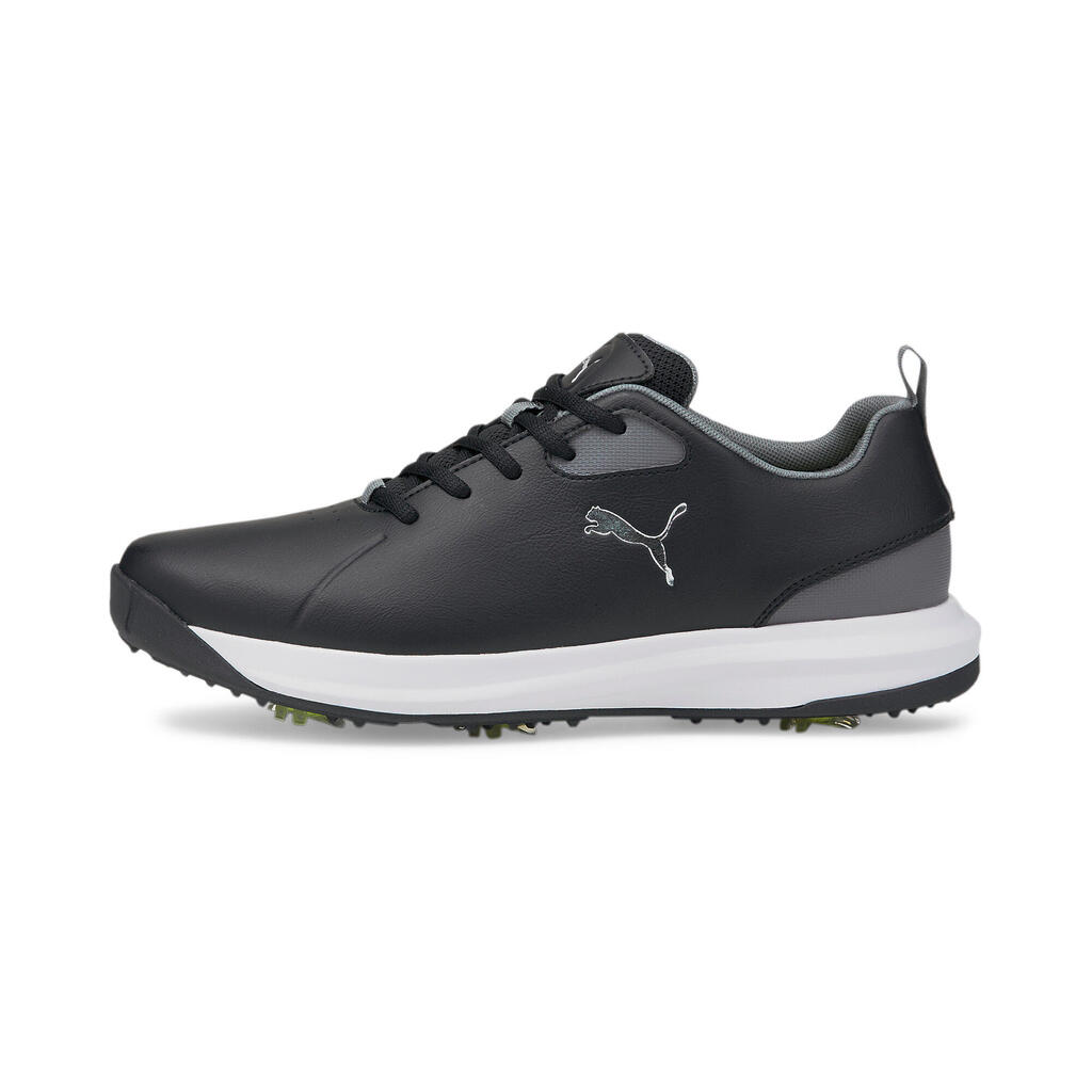 PUMA Mens FUSION FX Tech Golf Shoes - Black-Silver-Quiet Shade