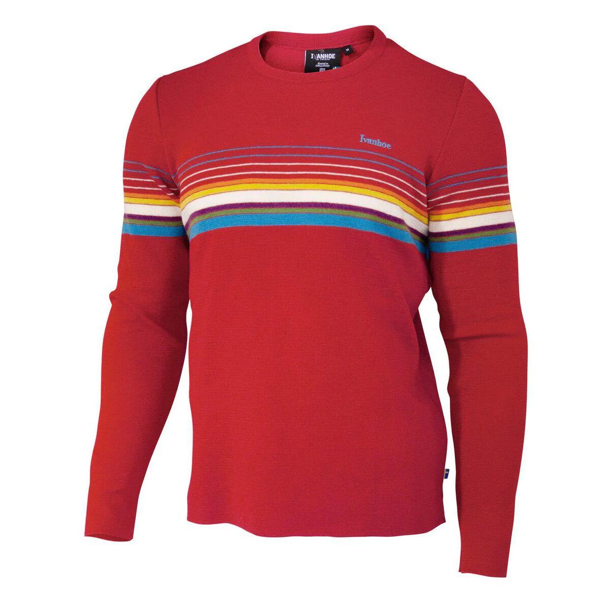Wollen trui Retro-Hang Loose Chili Red ronde hals - Rood 1/4