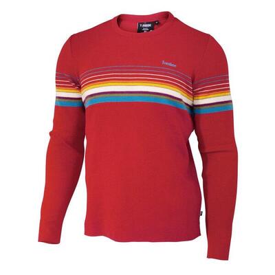 Wollpullover Retro-Hang Loose Chili Red Rundhals - Rot