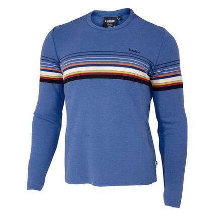Wollpullover Retro-Hang Loose Blue Rundhals - Blau