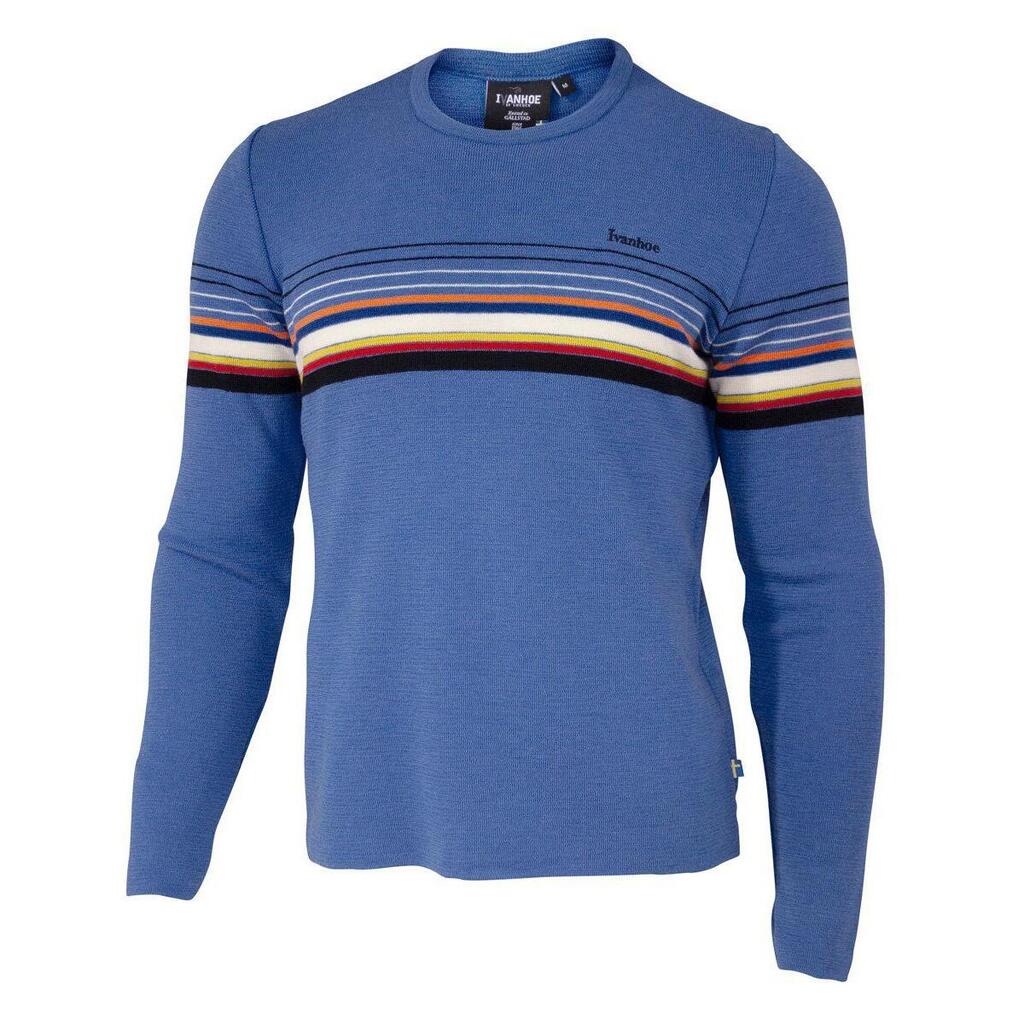 Ivanhoe wollen trui Retro-Hang Loose Blue ronde hals - Blauw
