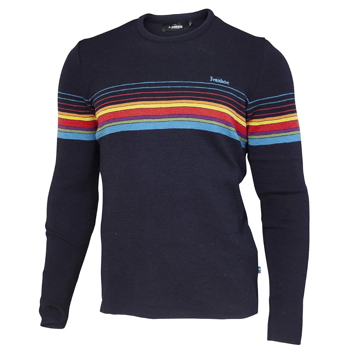 Wollen trui Retro-Hang Loose Navy ronde hals - Blauw 1/4
