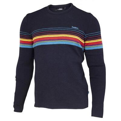 Wollpullover Retro-Hang Loose Navy Rundhals - Blau