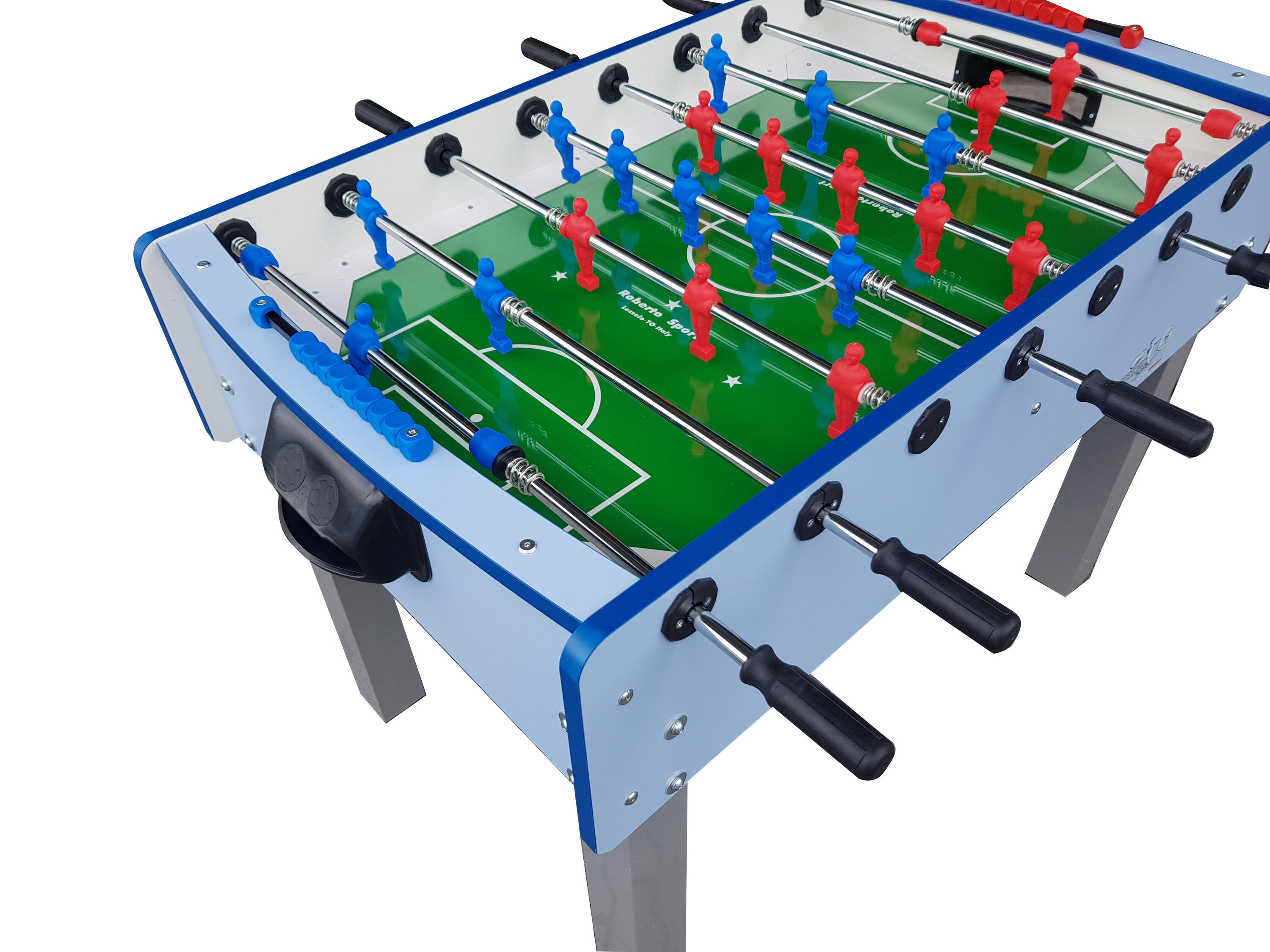 Calciobalilla Roberto Sport MATCH 2.1 celeste - aste rientranti 4/5