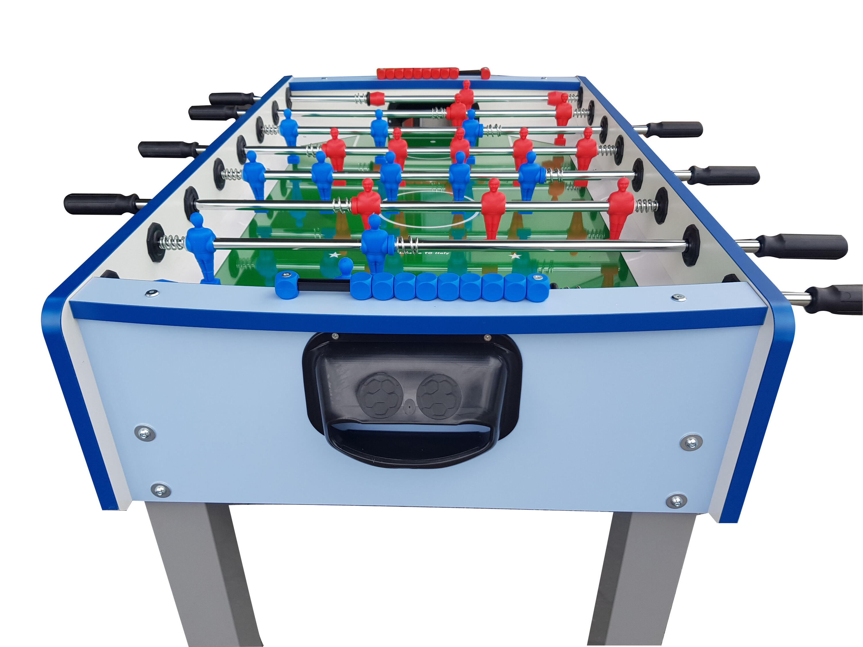 Calciobalilla Roberto Sport MATCH 2.1 celeste - aste rientranti 3/5