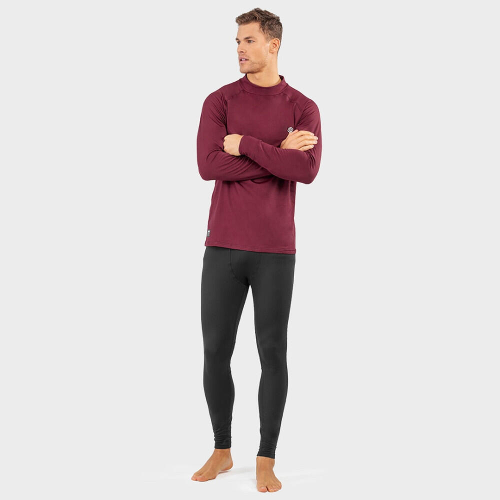 SIROKO Maglietta intima termica per gli sport invernali Slush Maroon Bordeaux Uomo