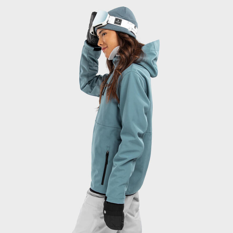 Chaqueta esquí y nieve SIROKO W2-W Beluga Azul Acero Mujer