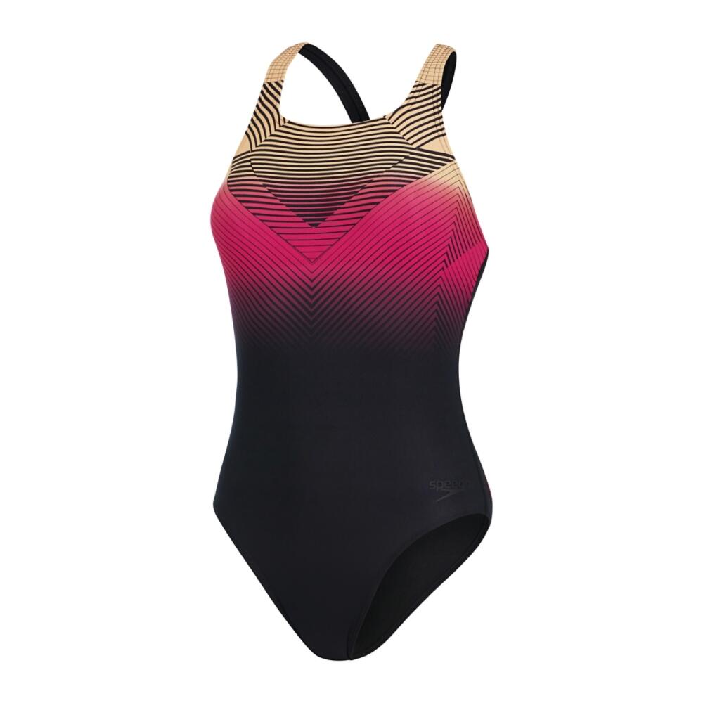 Digital Placement Medalist Adult Female Swimsuit Black/Red SPEEDO