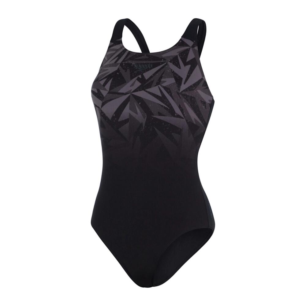 Hyperboom Placement Muscleback Adult Female Swimsuit Black/Grey 4/7