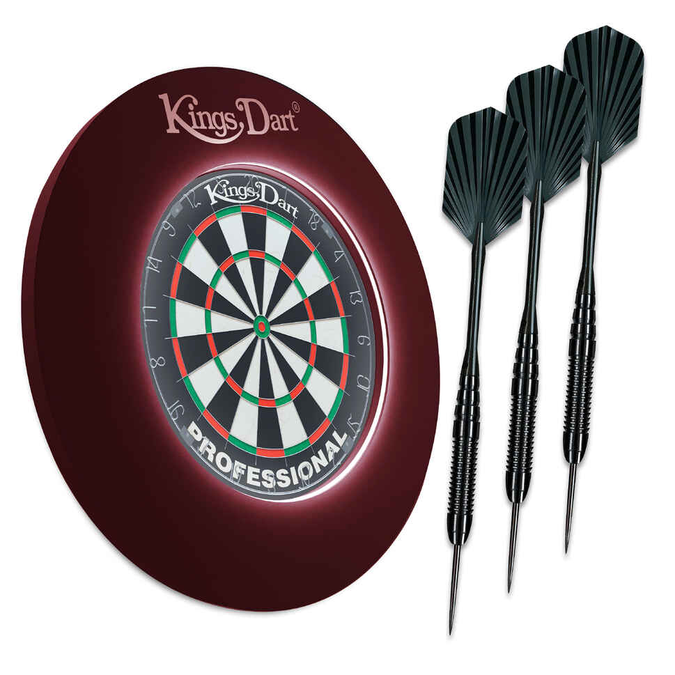 Kings Dart Dartscheiben Set VisionLED, Professional (Zahlenring Metall