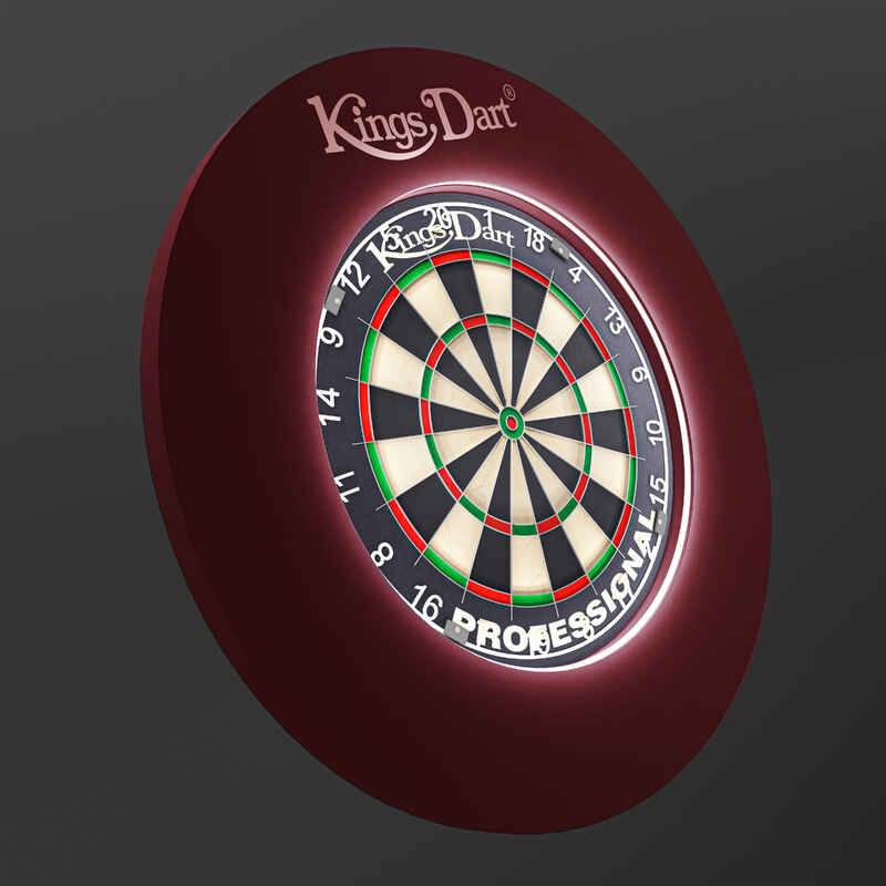 Kings Dart Dart-Set Vision LED mit Dartscheibe Professional, Rot, Professional