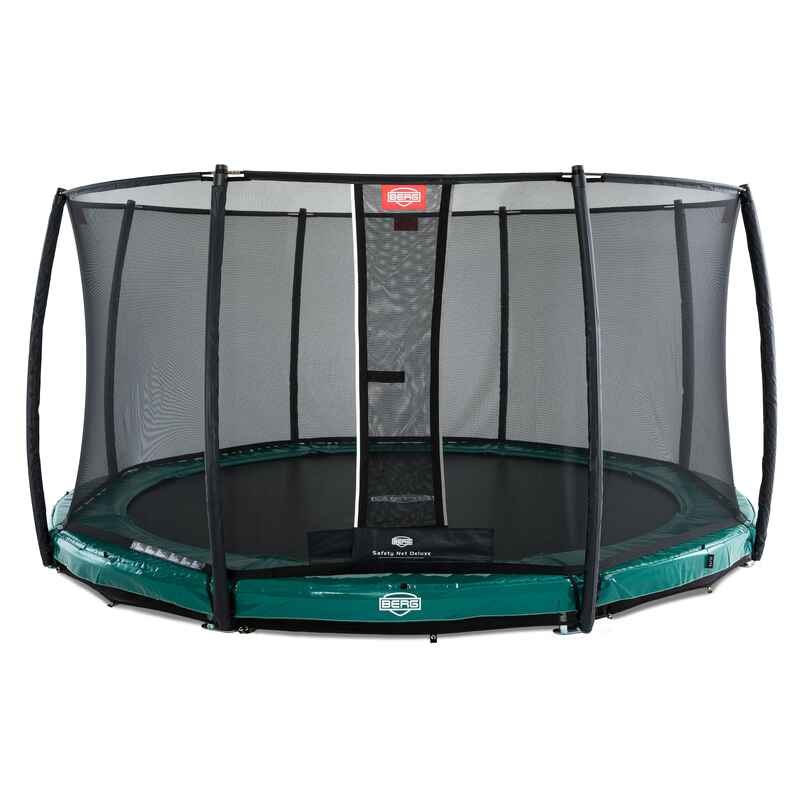 Berg Trampolin InGround Elite mit Sicherheitsnetz Deluxe, ø 330 cm, Grün