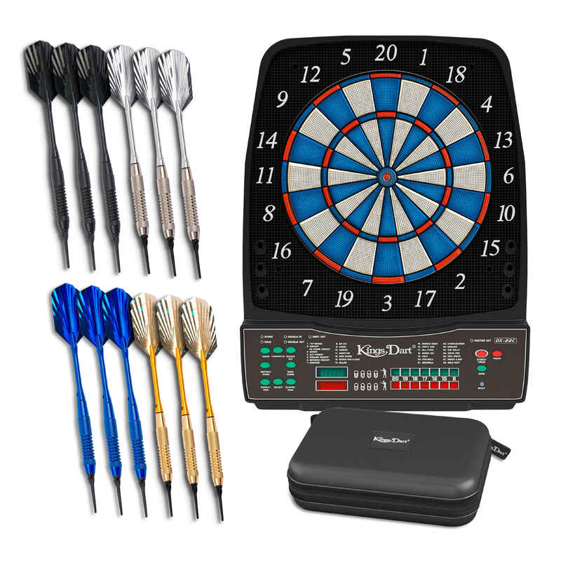 Kings Dart E-Dartboard Set Profi, Blau-Beige
