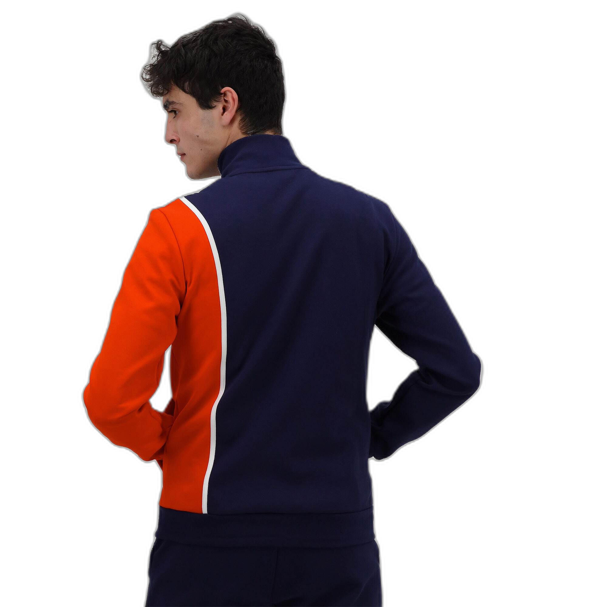 Felpa Le Coq Sportif Saison 1  Fz Blu Arancione Adulto 5/5