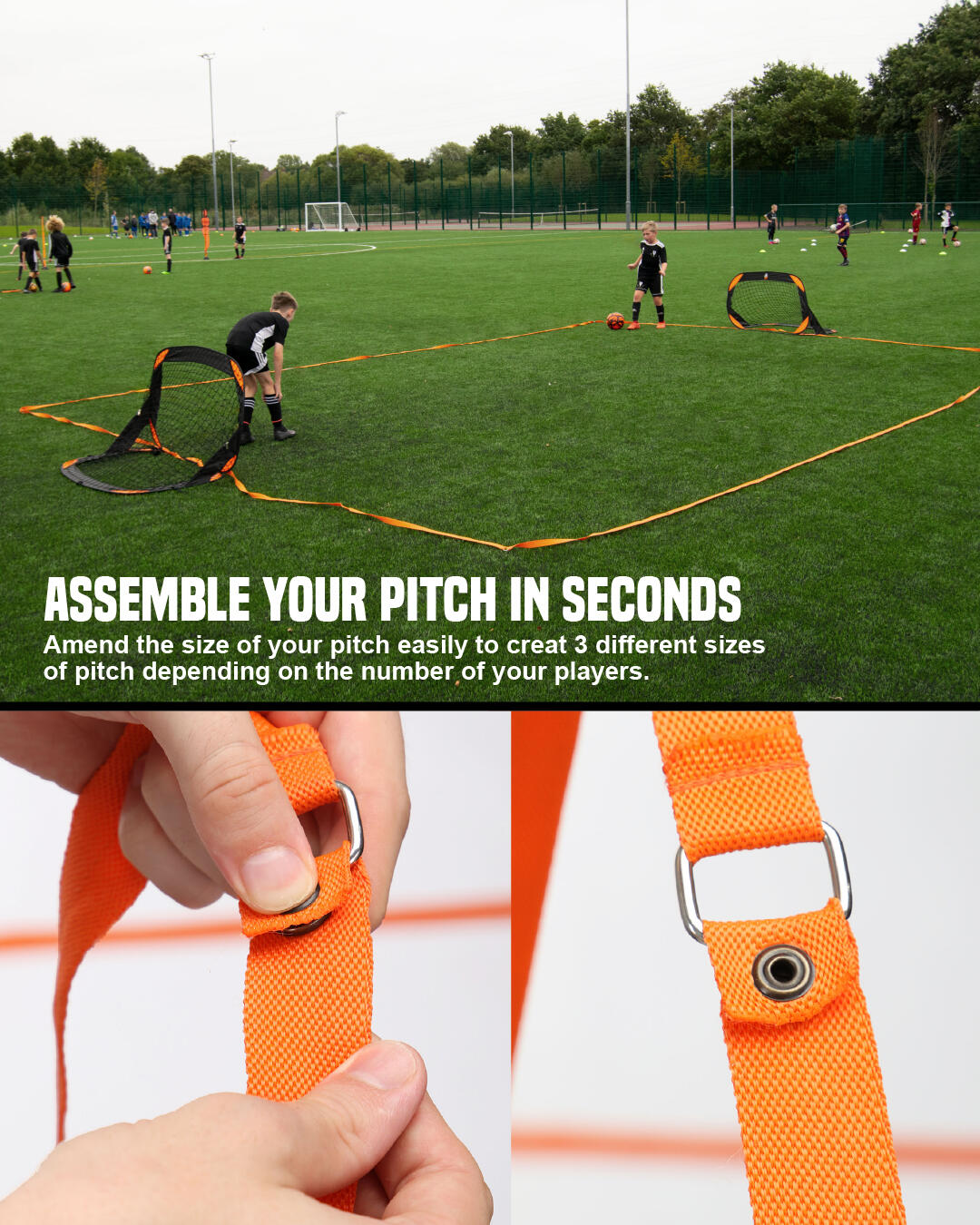 Football Flick Training Goals & Pitch Back Pack - Set Of 2 4/5