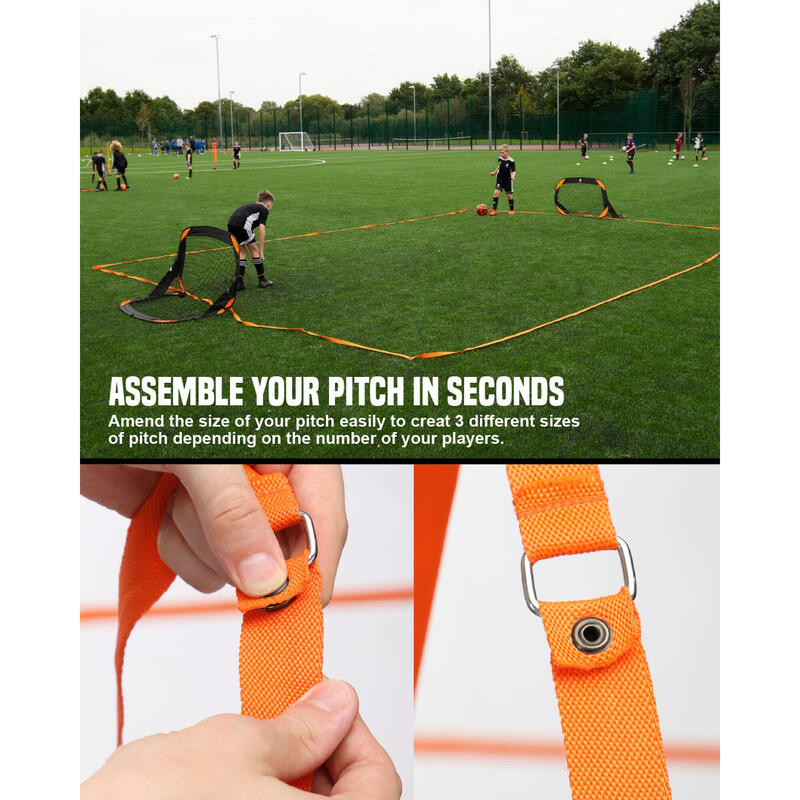 Fußball Flick Training Goals & Pitch Back Pack - Set von 2