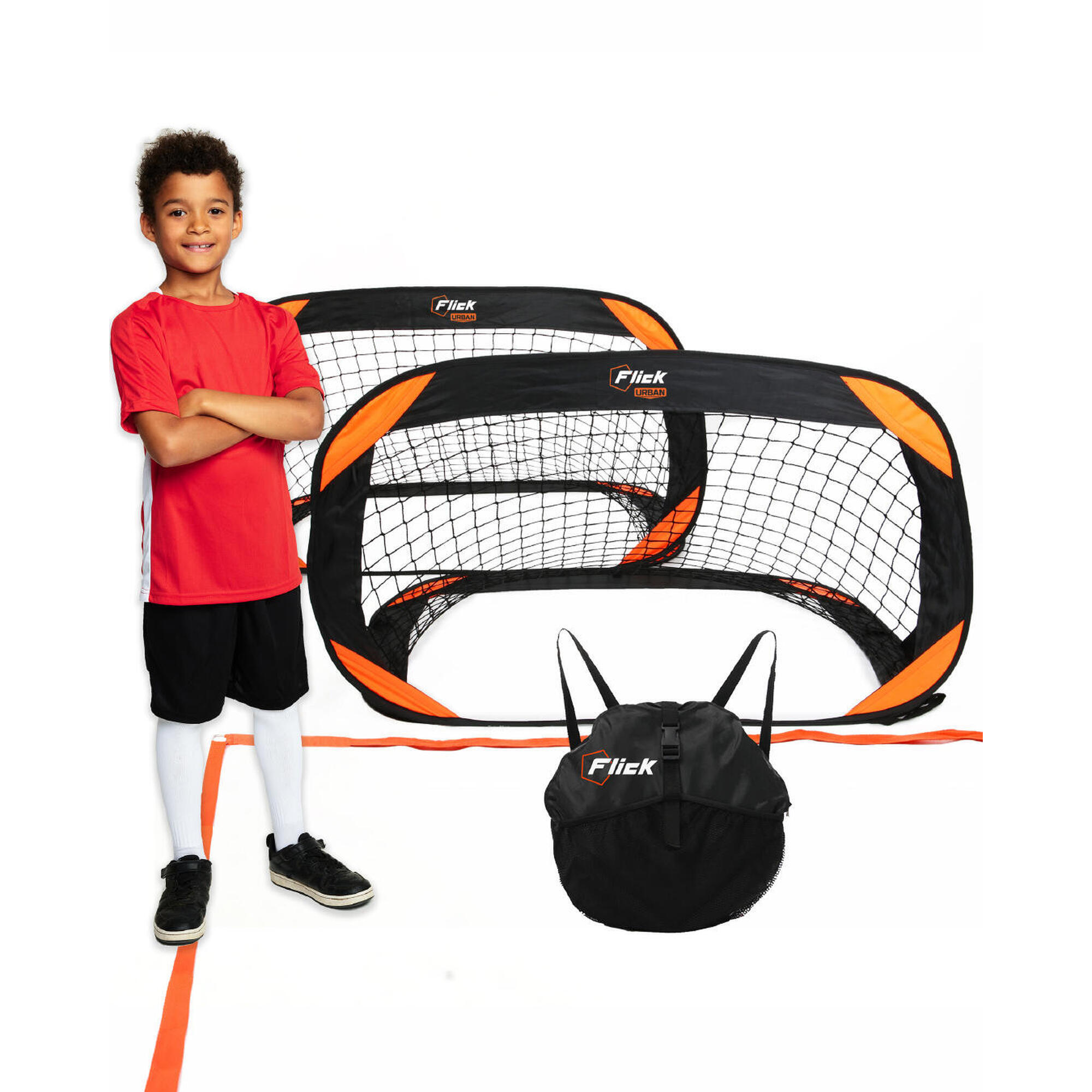 Football Flick Training Goals & Pitch Back Pack - Set Of 2 1/5